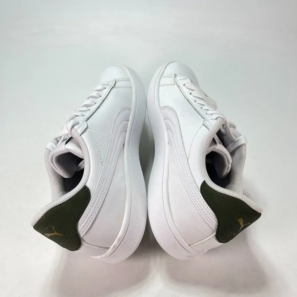 PUMA Ace Court White Black Leather Tennis Shoes Sneakers 406570-01 Men's Size 9